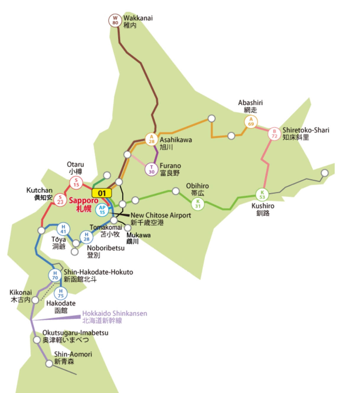 Map at hokkaido