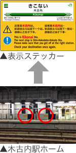 木古内駅表示ステッカー