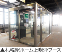 札幌駅ホーム上喫煙ブース