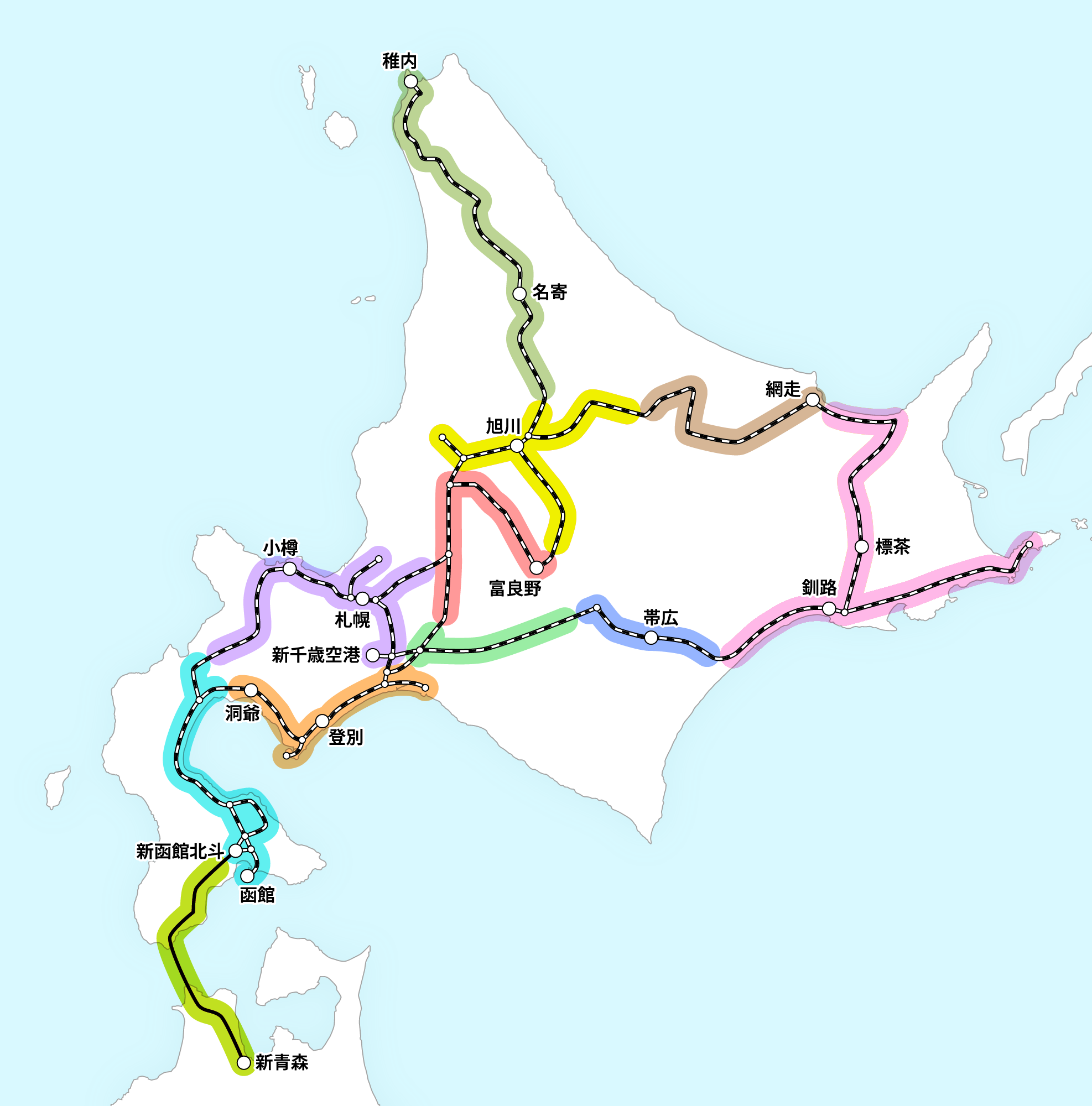 JR北海道路線図