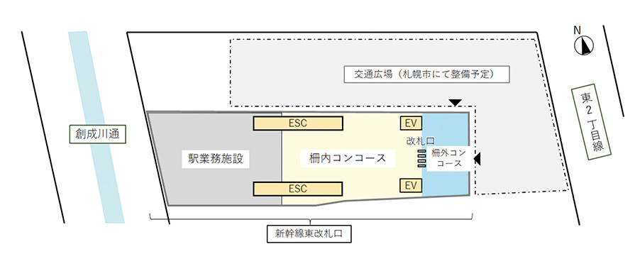 東改札口構想図