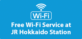 JR Hokkaido is providing free Wi-Fi service, available at 13 of its train stations.