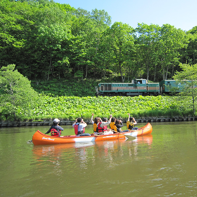 Canoeing in Kushiro River