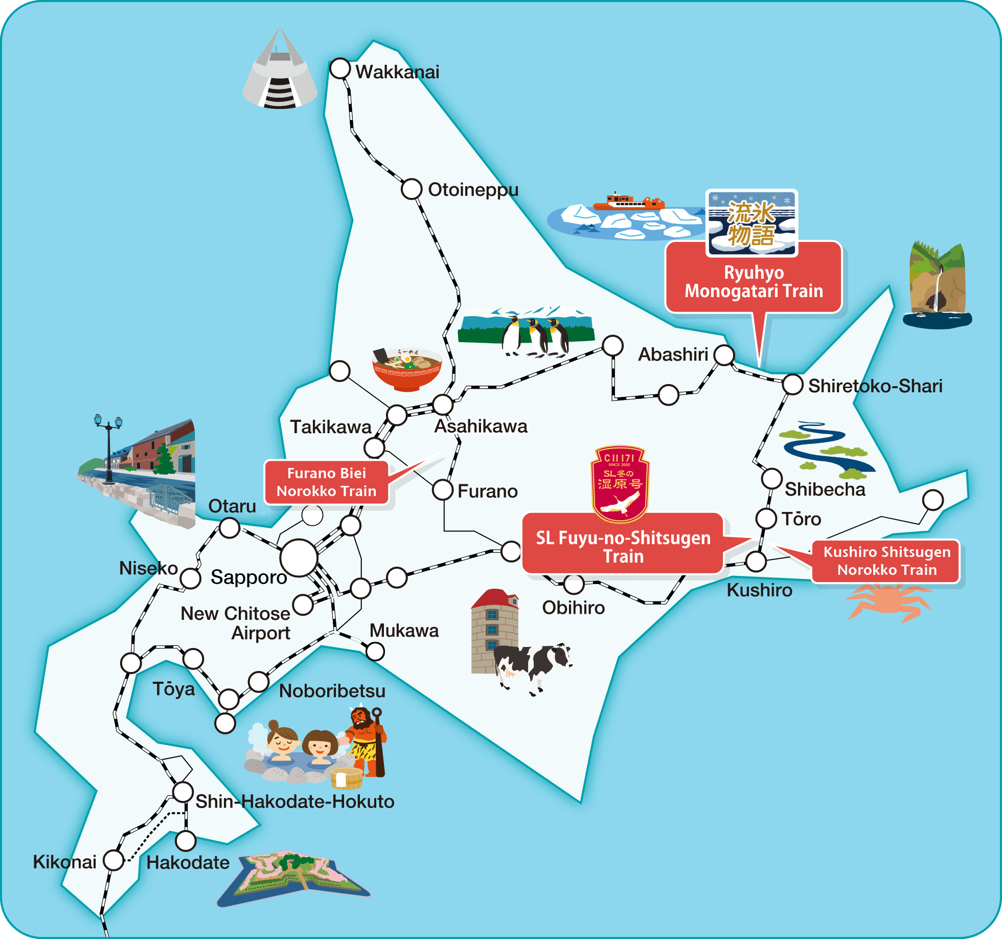 hokkaido tourist attraction map