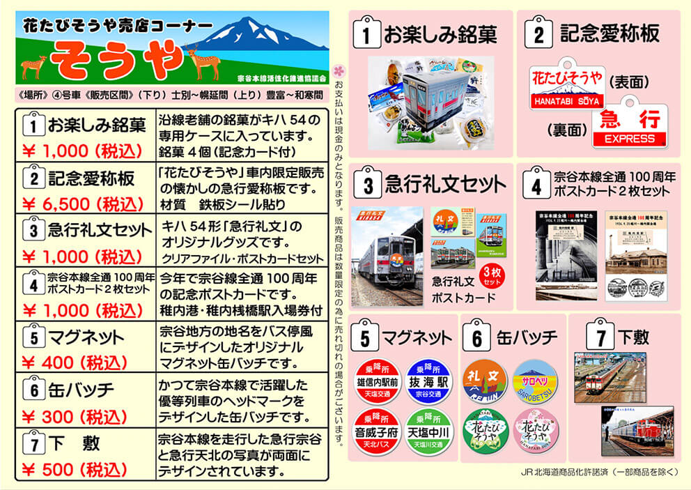 販売メニュー一覧