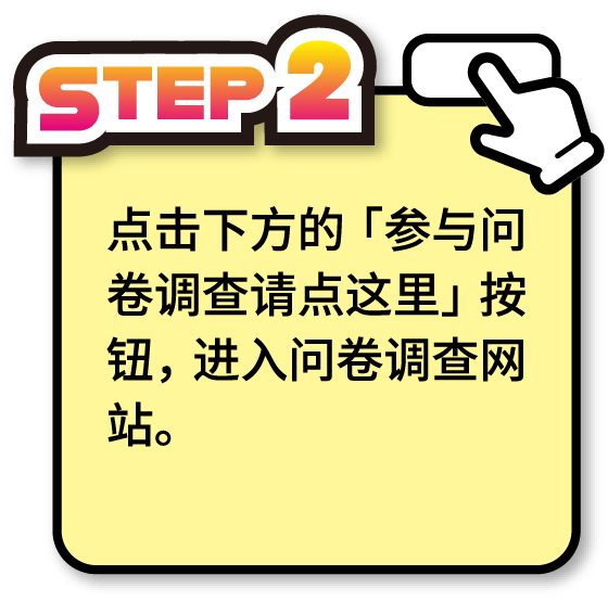 STEP2 点击下方的「参与问卷调查请点这里」按钮，进入问卷调查网站。