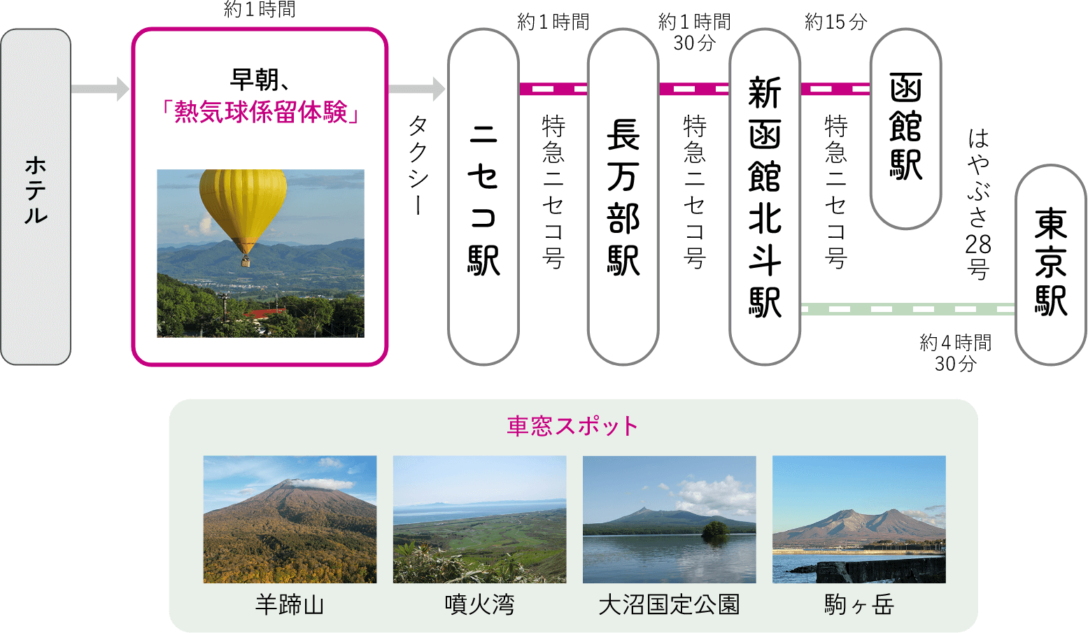 【札幌発→函館・東京着】1泊2⽇で大自然を体感!ニセコアクティビティ&温泉旅2日目
